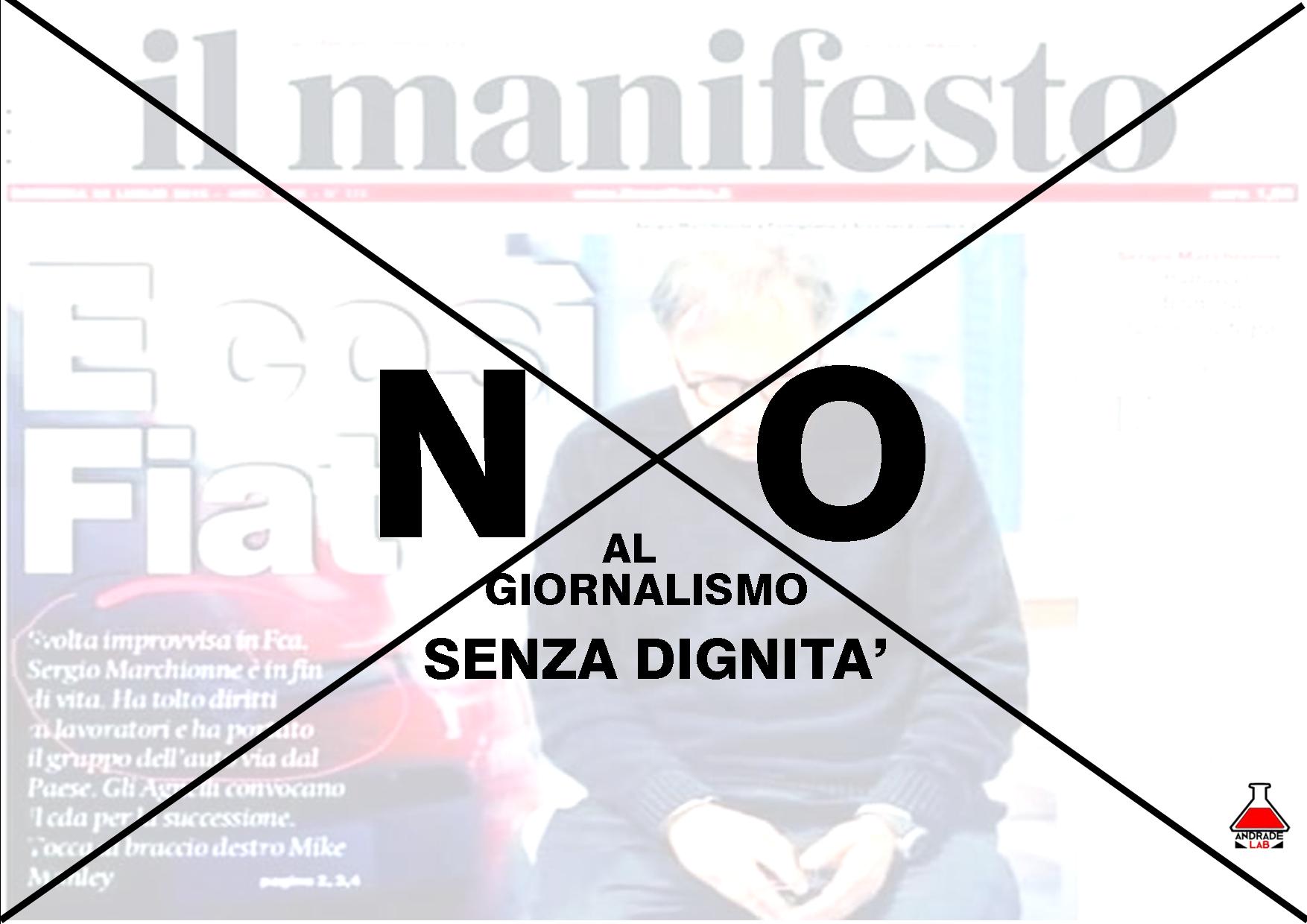 No al giornalismo senza dignità, rispetto. Respect.